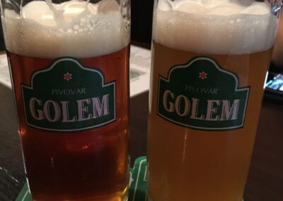 2 Beers at Golem Pub in Kosice, Slovakia - Photograph by Danan Coleman for Adventure With Danan
