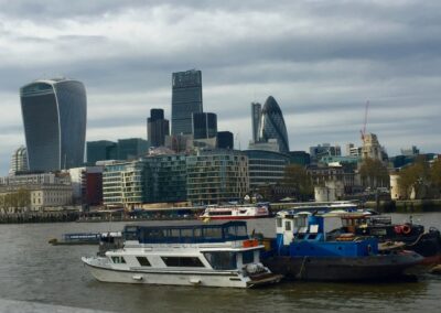 Downtown London from across the River Thames - Photograph by Adventure With Danan