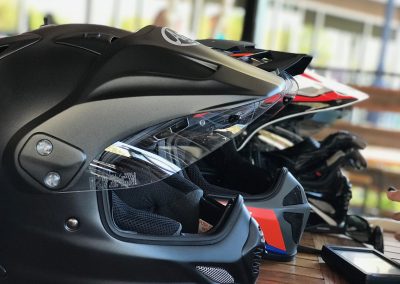 Dual-sport motorcycle helmets ready for the Trans America Trail