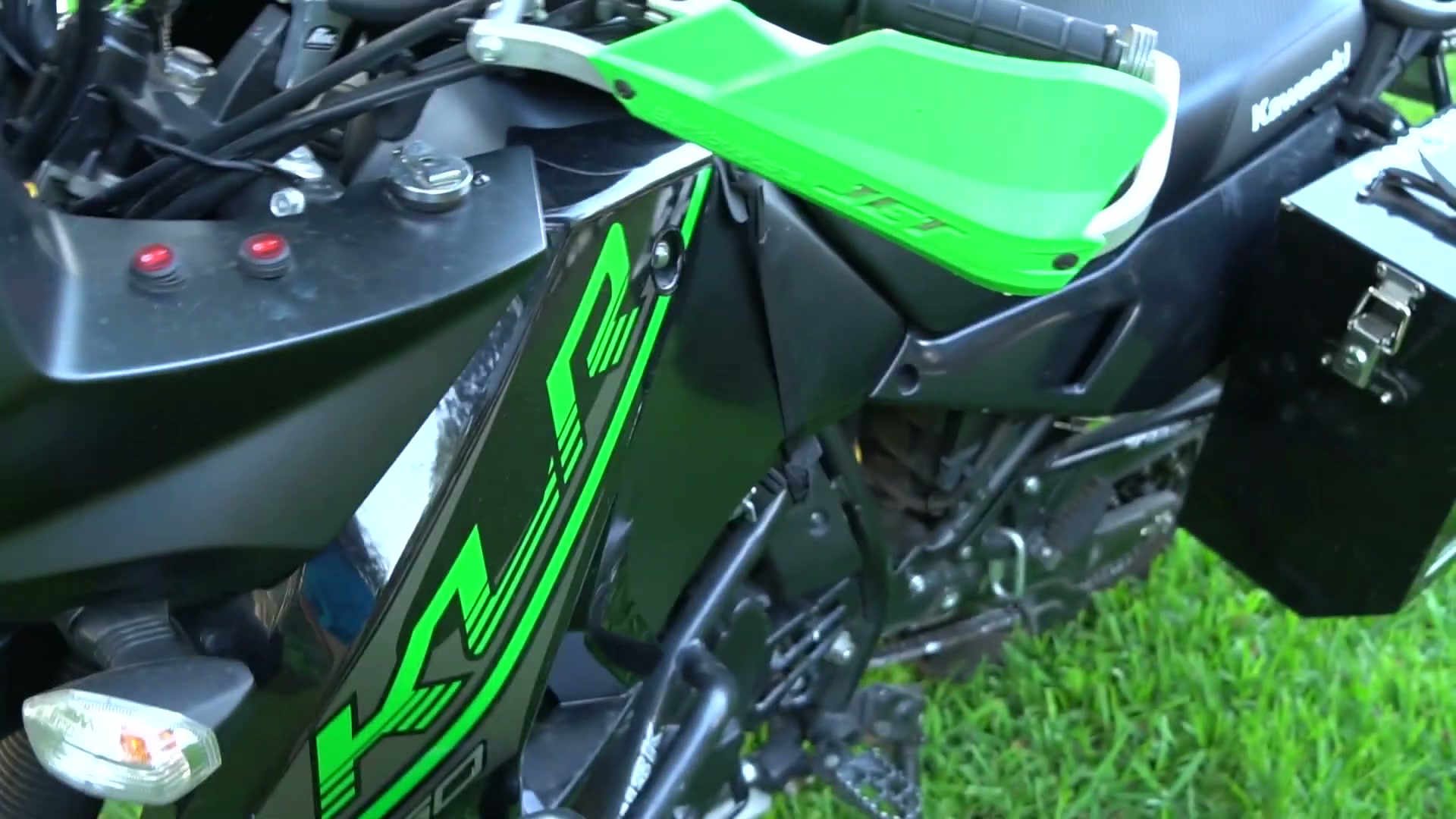My Kawasaki KLR 650 Adventure Bike Build for the Trans America Trail 15 Bark Busters handguards on the KLR 650