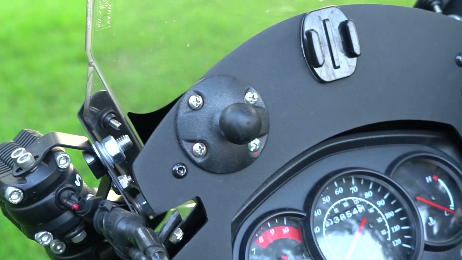 My Kawasaki KLR 650 Adventure Bike Build for the Trans America Trail 17 The KLR Dash with its Ram ball mount above the gauges