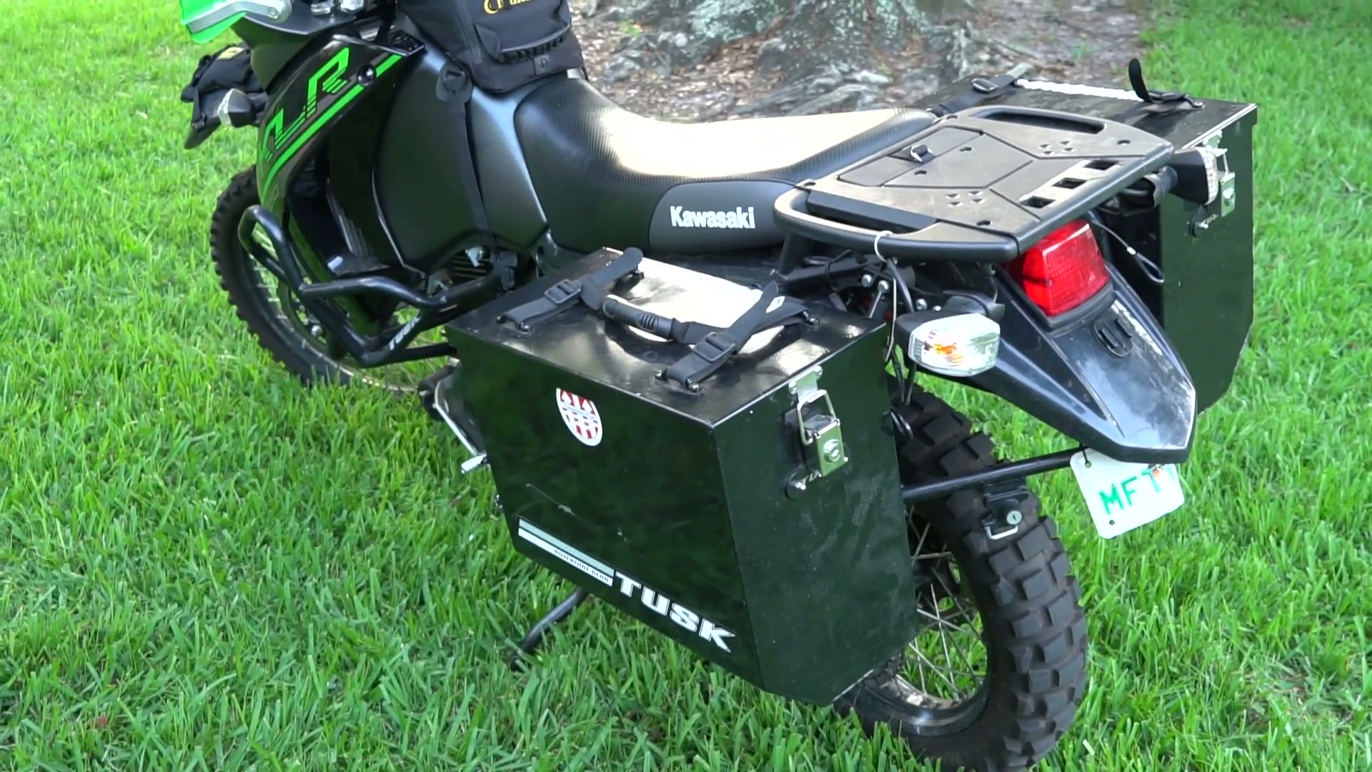 My Kawasaki KLR 650 Adventure Bike Build for the Trans America Trail 21 The KLR 650 from the rear with both panniers
