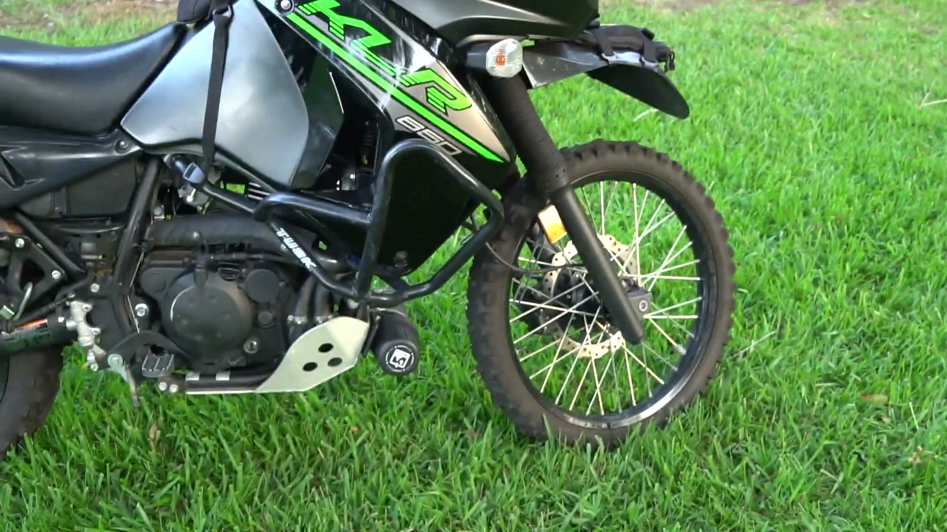 My Kawasaki KLR 650 Adventure Bike Build for the Trans America Trail 20 The KLR 650 side view showing the skid plate