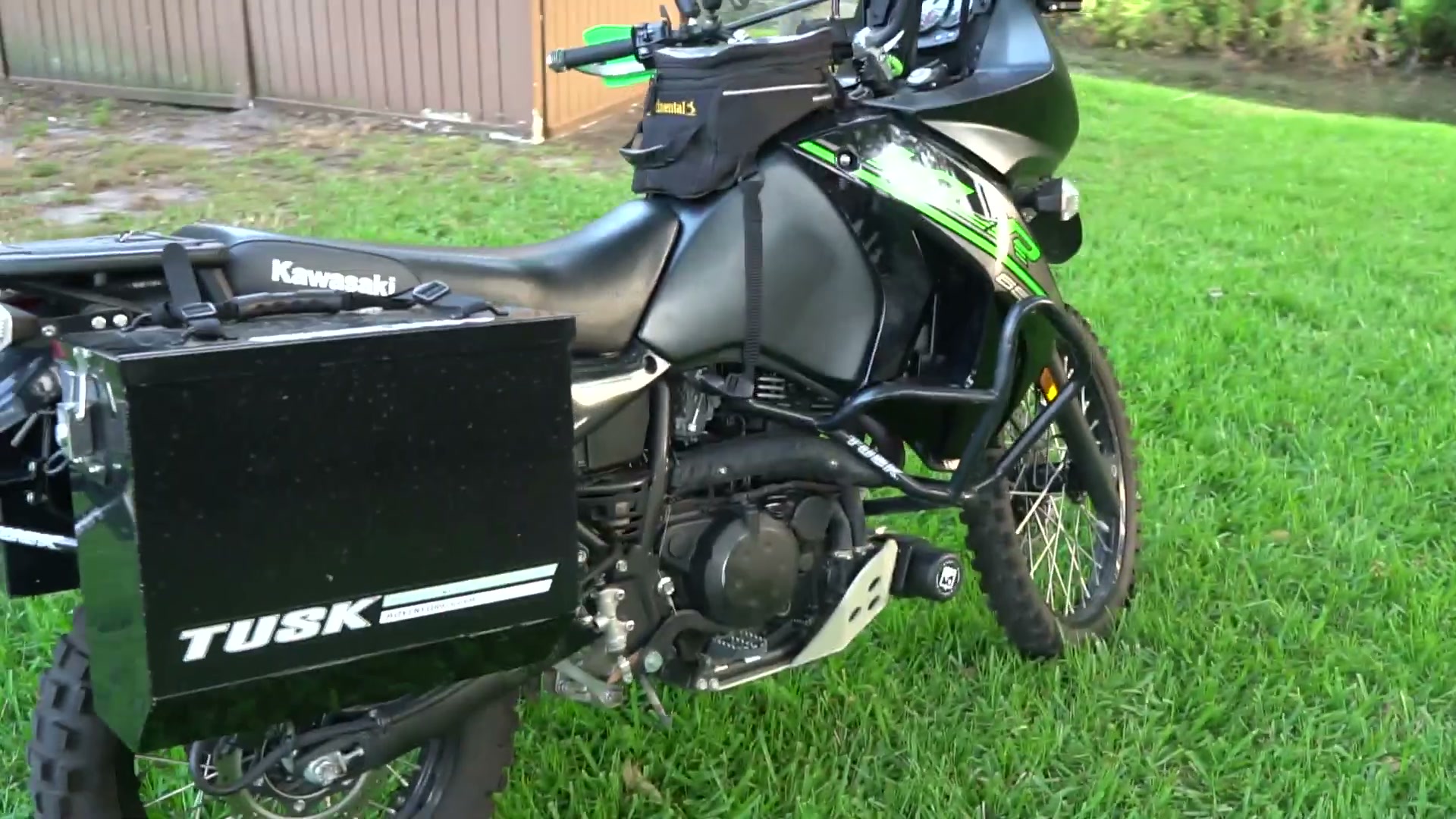 My Kawasaki KLR 650 Adventure Bike Build for the Trans America Trail 23 The Tusk pannier on the side of the KLR 650