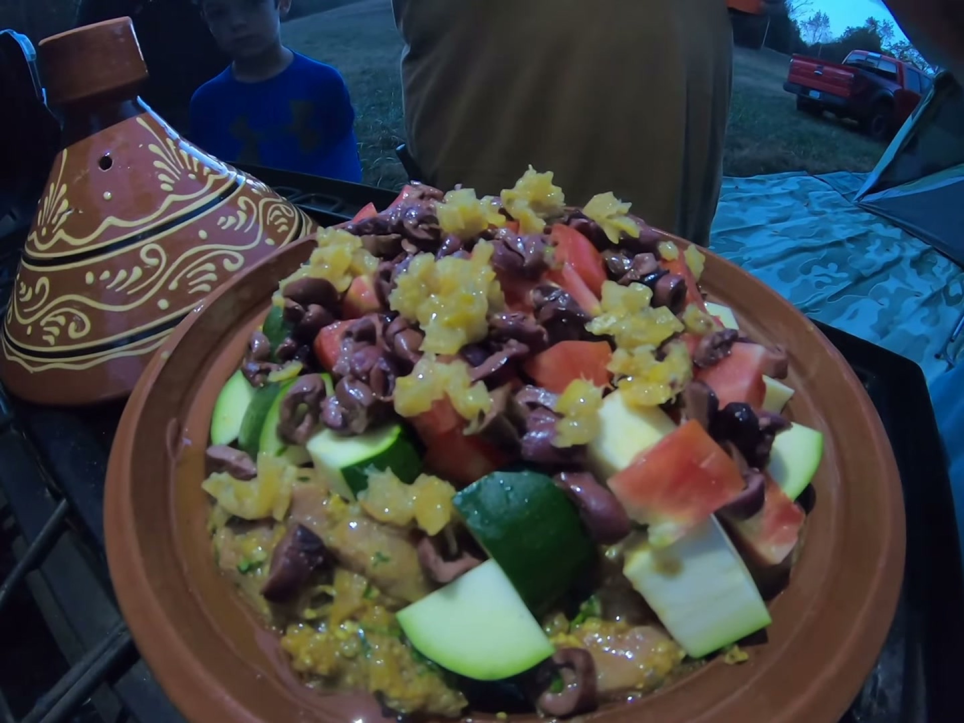 Campsite Cooking: Chicken Tagine with the Overland Crew 14 Cilantro going on as the top layer