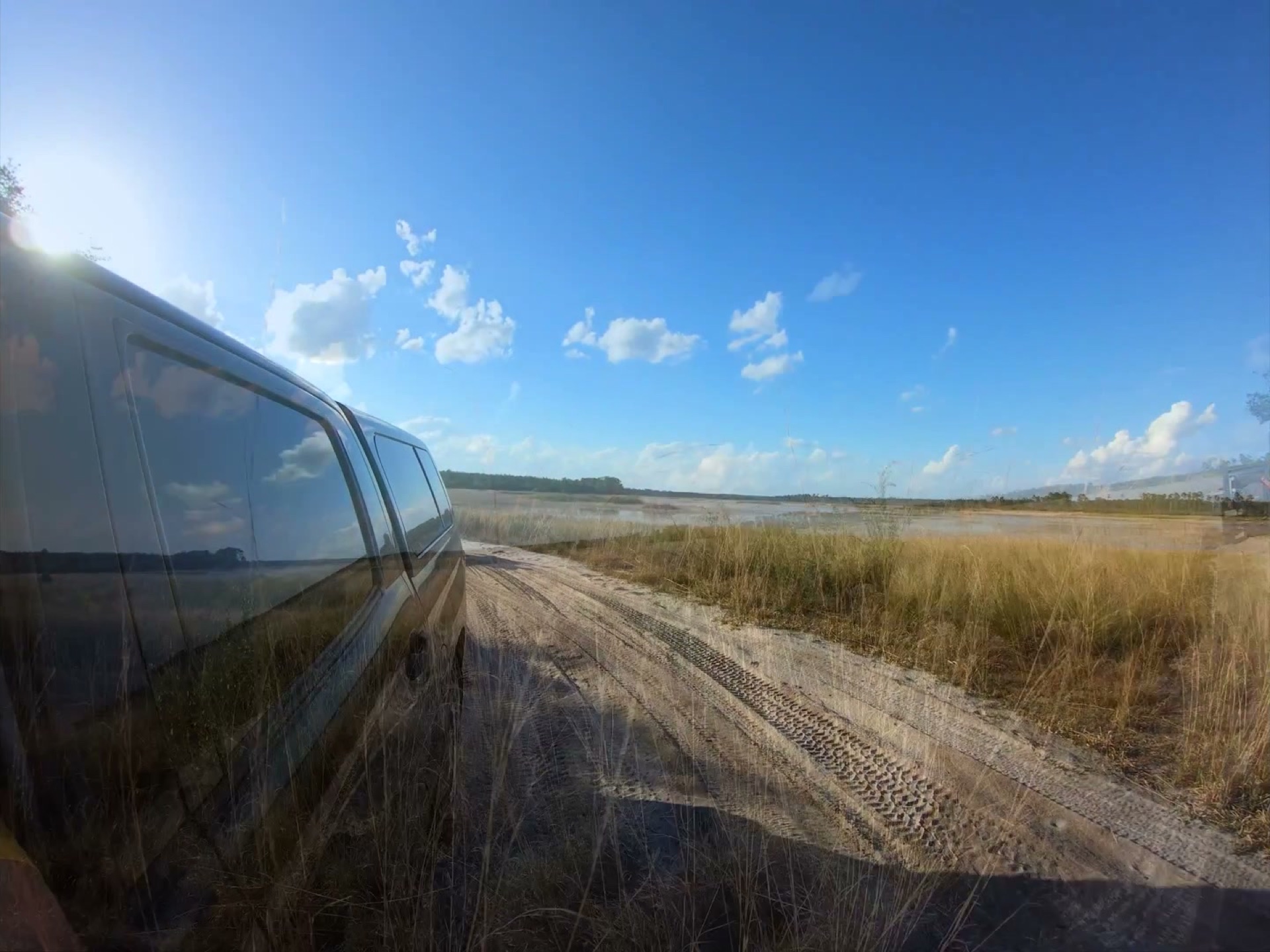 The Rally Point: Overlanding Hopkins Prairie in Ocala 14 Hopkins Prairie reflected in the side of the Tundra