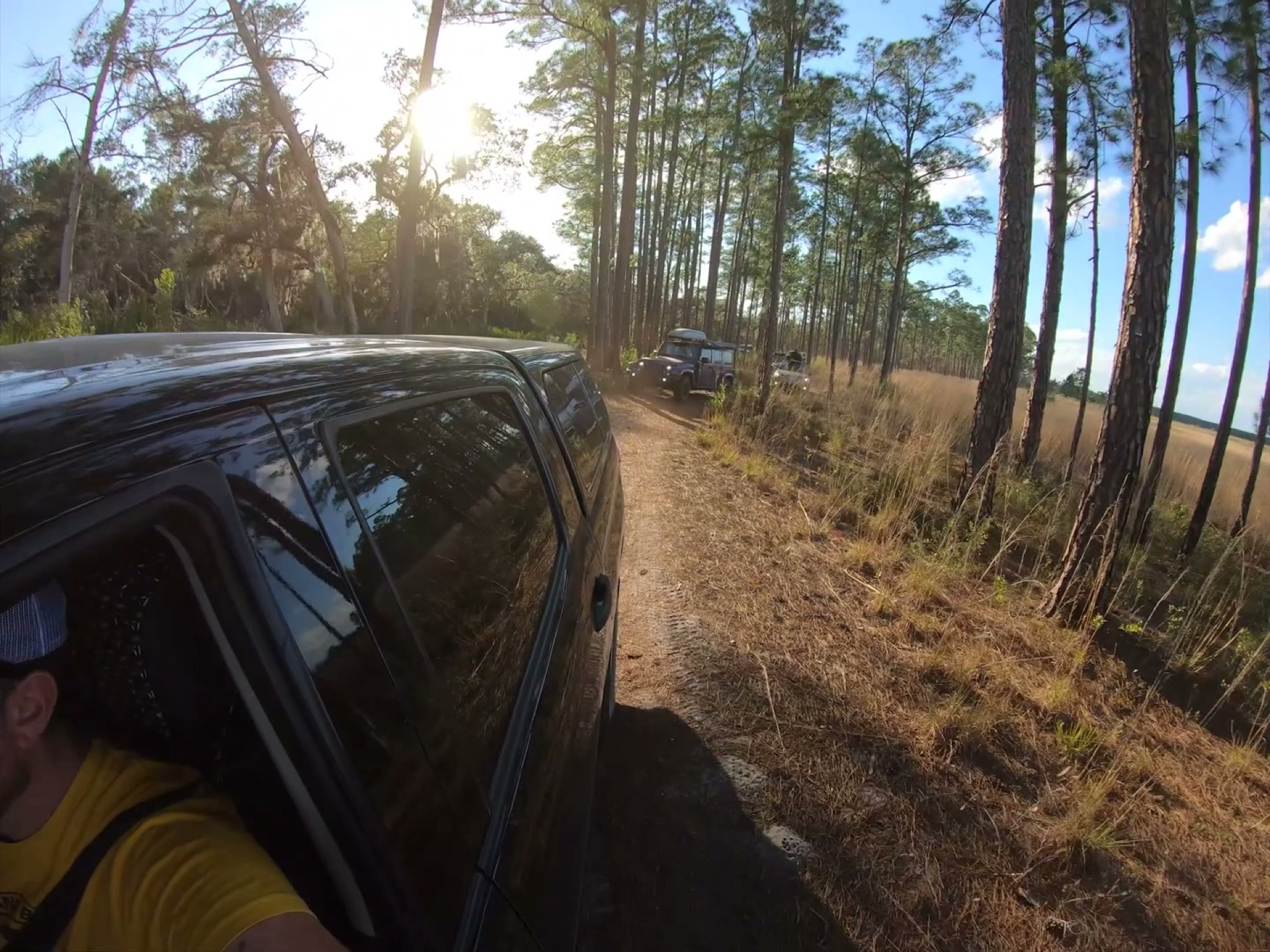 The Rally Point: Overlanding Hopkins Prairie in Ocala 11 The Tundra on a pine trail in the late afternoon sun
